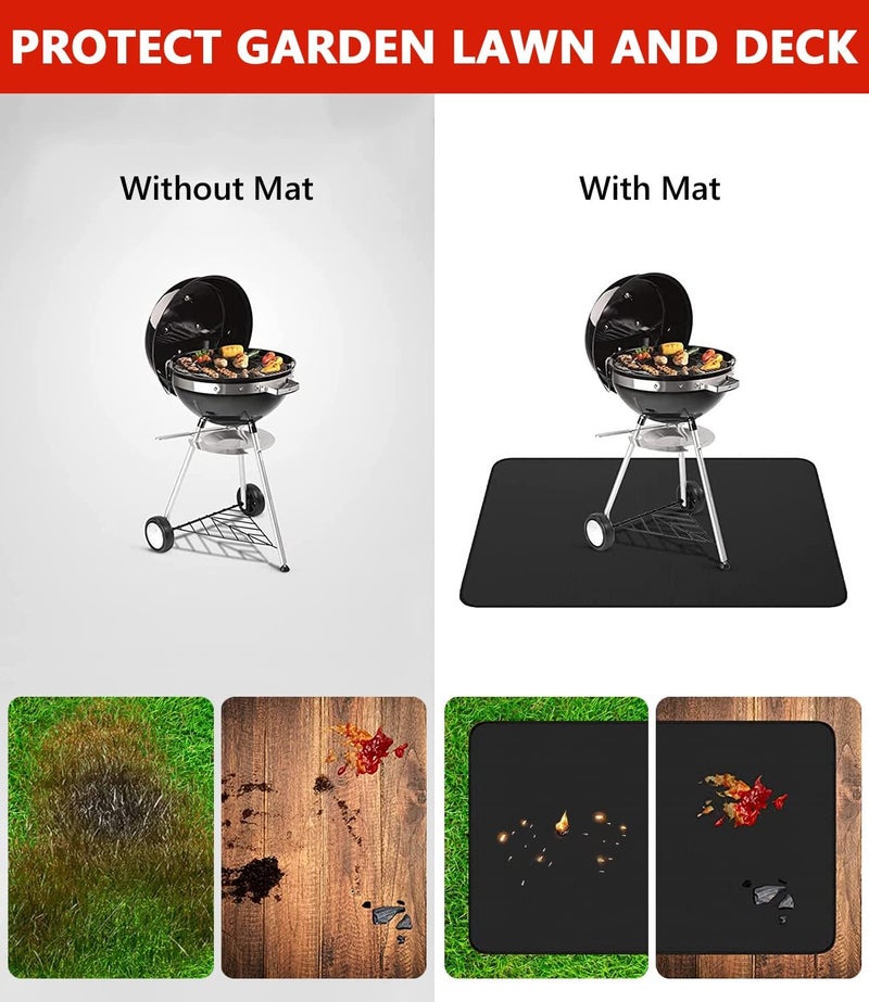 Protebox 90 x 48 inch Under Grill Mats for Outdoor Grill, Double-Sided Fireproof Deck and Patio Protector Mat, Waterproof Oil-Proof BBQ Floor Pad Indoor Fire Pit Fireplace Mat - Image 3